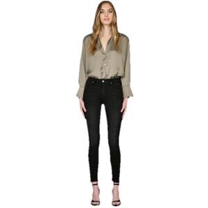 Black Orchid Carmen High Rise Ankle Fray High Waisted Women Black Jeans Size 31